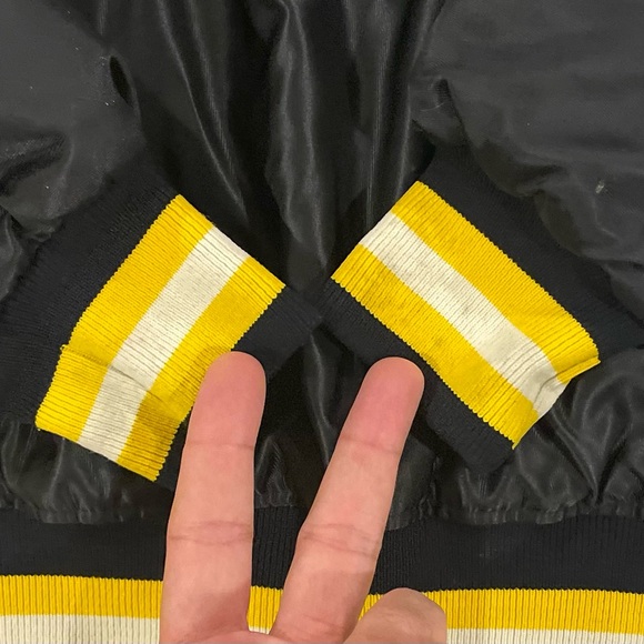 Vintage 90s Starter Boston Bruins Satin Jacket Black NHL Hockey Mens Size Medium - Picture 7 of 11